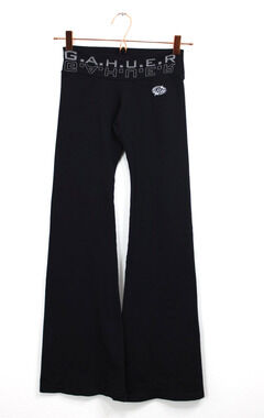 VTG Y2K Gahuer Black Women's Low Rise Ultra Flare Athletic Yoga Leggings O/S